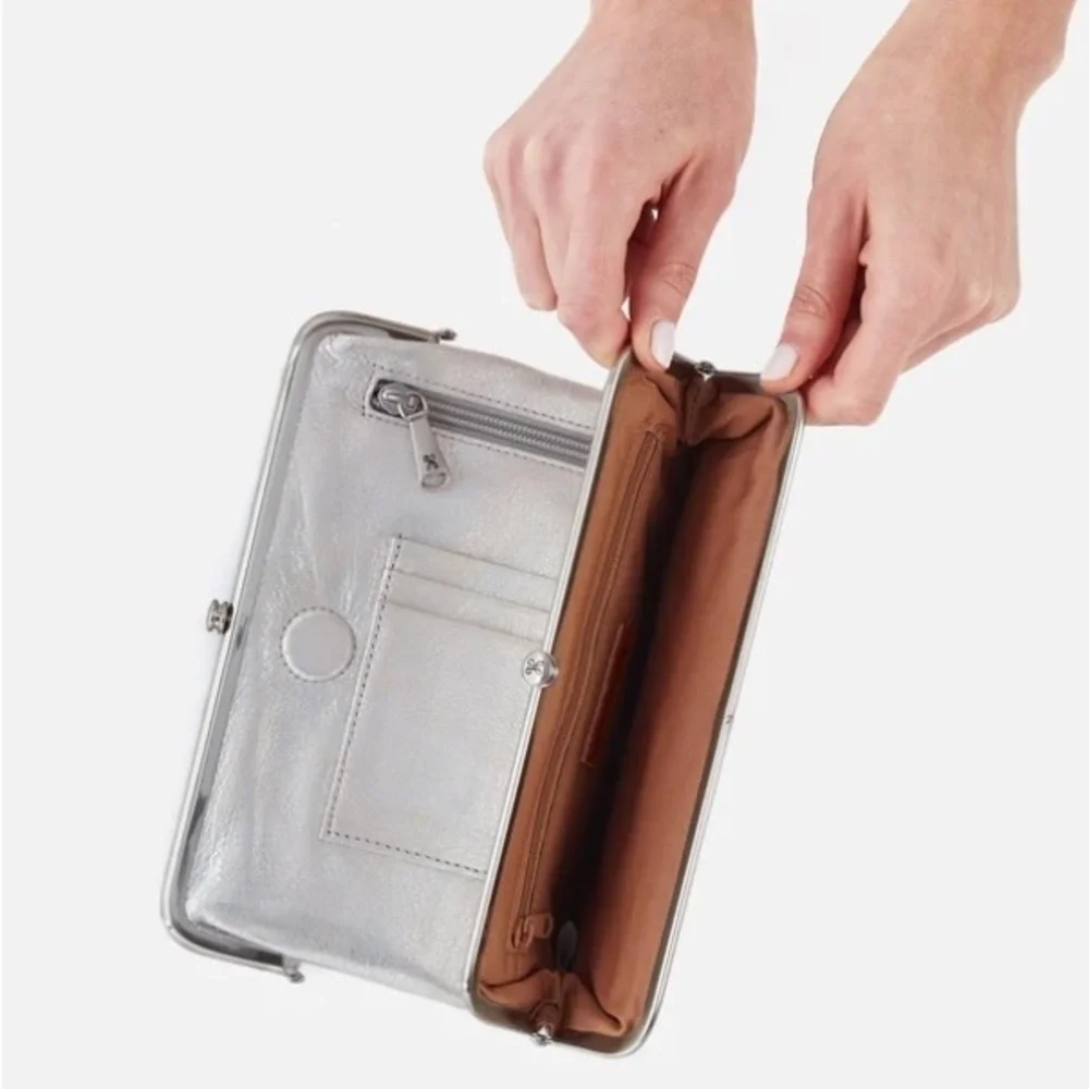 Silver Metallic Leather HOBO - Picture 2 of 5